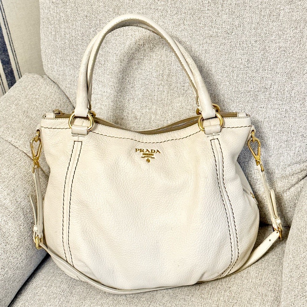 Leather Prada Convertible Tote
